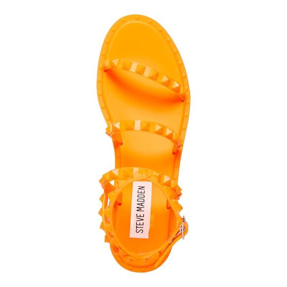 NWT STEVE MADDEN Womens Orange Travel Round Toe Gladiator Sandals Shoes 5 - Picture 3 of 5